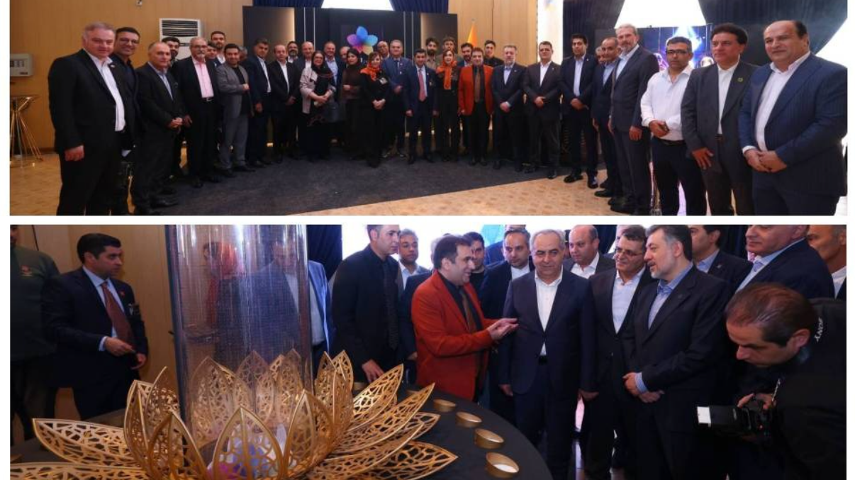 Creative display of the national logo of the Iranian Pavilion at Expo 2027 at the World Exhibitions Day ceremony